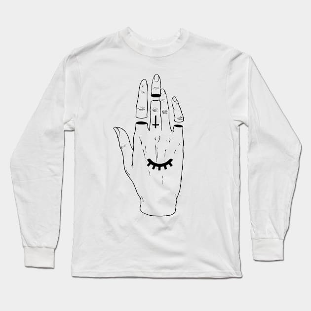 Occult Hand Long Sleeve T-Shirt by Deniart